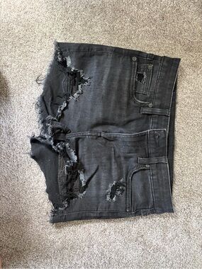 American Eagle Black Distressed Women's Denim Shorts